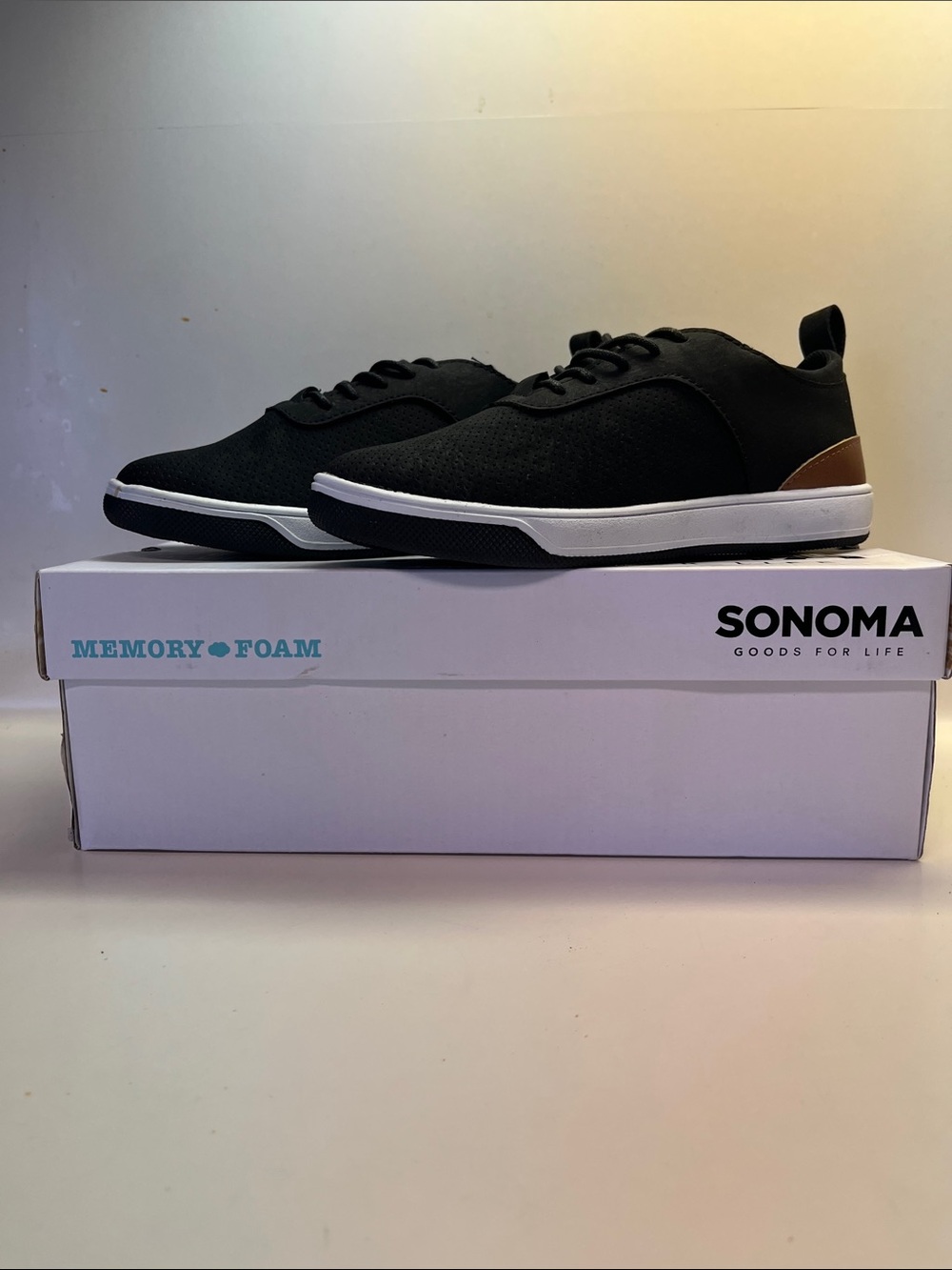 Sonoma Black Sneakers with Brown Heel Patch